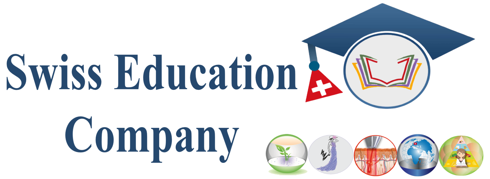 Logo de la Swiss Education Company avec symboles